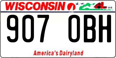 WI license plate 907OBH