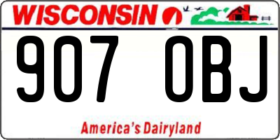 WI license plate 907OBJ
