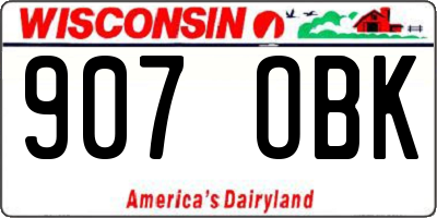 WI license plate 907OBK