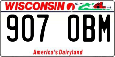 WI license plate 907OBM