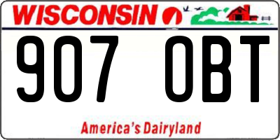 WI license plate 907OBT