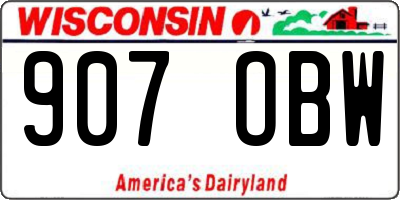 WI license plate 907OBW