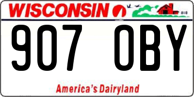 WI license plate 907OBY
