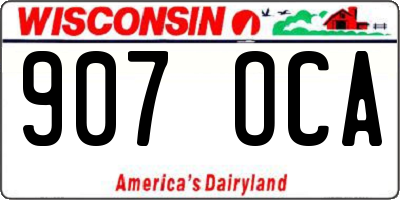WI license plate 907OCA