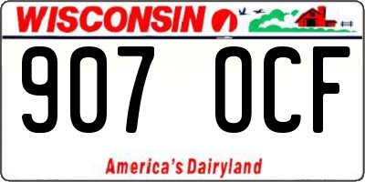 WI license plate 907OCF