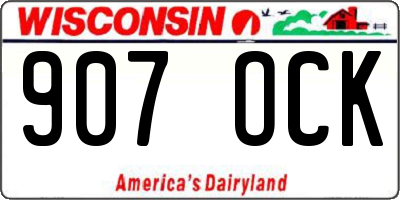 WI license plate 907OCK