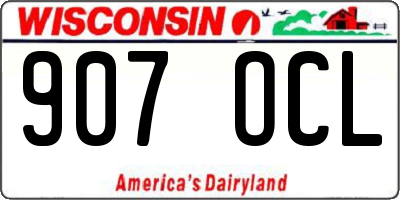 WI license plate 907OCL