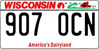 WI license plate 907OCN