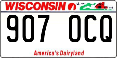 WI license plate 907OCQ