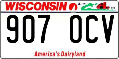 WI license plate 907OCV