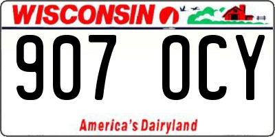 WI license plate 907OCY