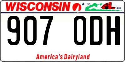 WI license plate 907ODH