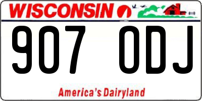 WI license plate 907ODJ