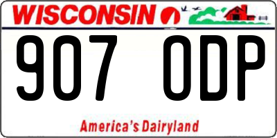 WI license plate 907ODP