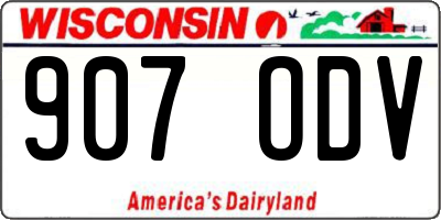 WI license plate 907ODV