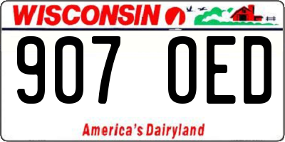 WI license plate 907OED