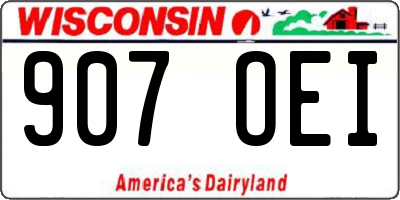 WI license plate 907OEI