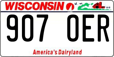 WI license plate 907OER