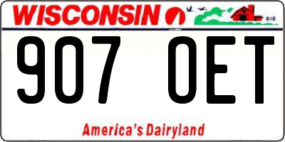 WI license plate 907OET