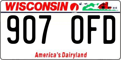 WI license plate 907OFD