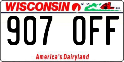 WI license plate 907OFF