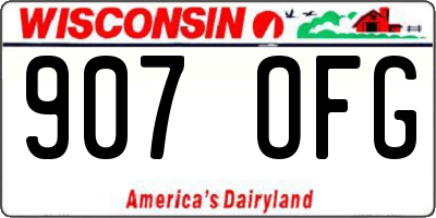 WI license plate 907OFG
