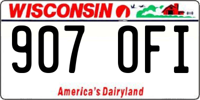 WI license plate 907OFI
