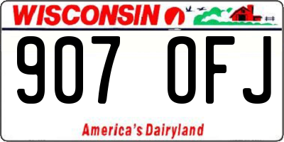 WI license plate 907OFJ
