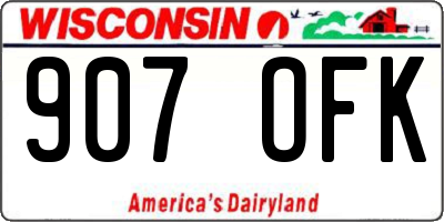 WI license plate 907OFK