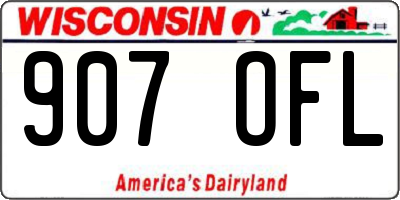 WI license plate 907OFL