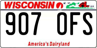 WI license plate 907OFS