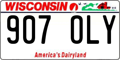 WI license plate 907OLY