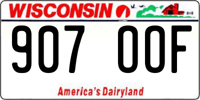 WI license plate 907OOF
