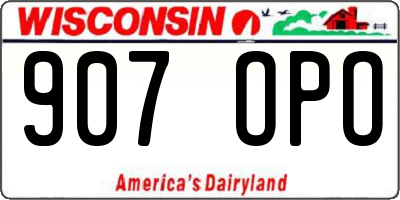 WI license plate 907OPO