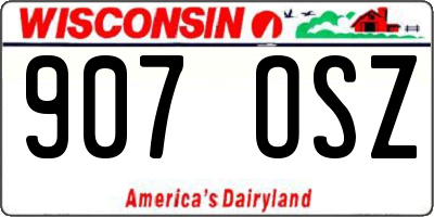 WI license plate 907OSZ