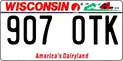 WI license plate 907OTK