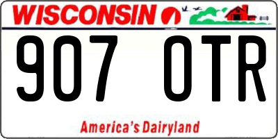 WI license plate 907OTR