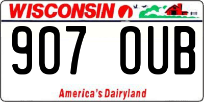 WI license plate 907OUB