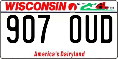 WI license plate 907OUD