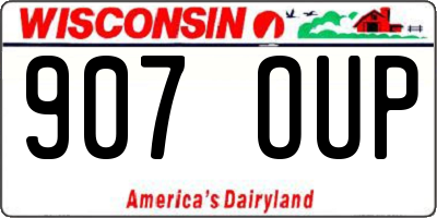 WI license plate 907OUP