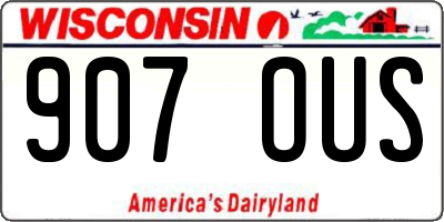 WI license plate 907OUS