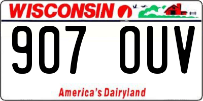 WI license plate 907OUV