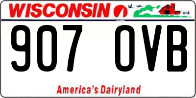 WI license plate 907OVB