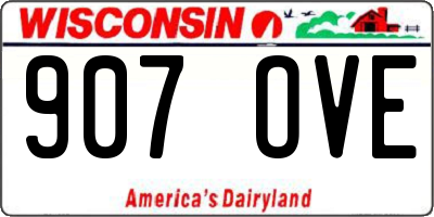 WI license plate 907OVE
