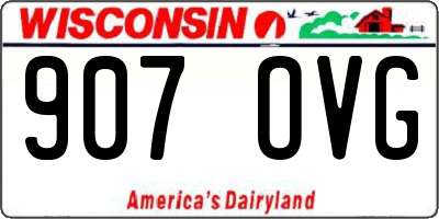 WI license plate 907OVG