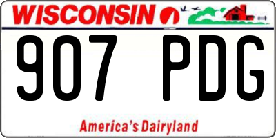 WI license plate 907PDG