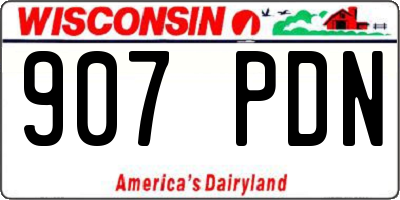 WI license plate 907PDN
