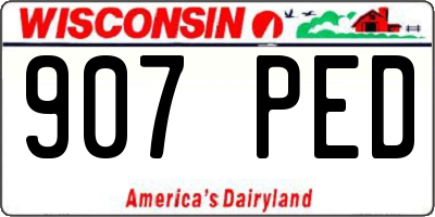 WI license plate 907PED