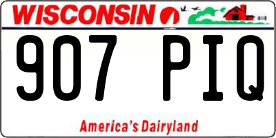 WI license plate 907PIQ