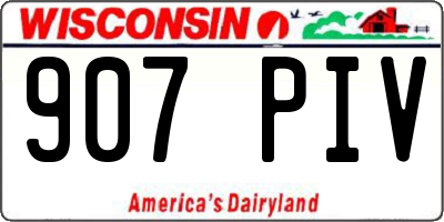 WI license plate 907PIV